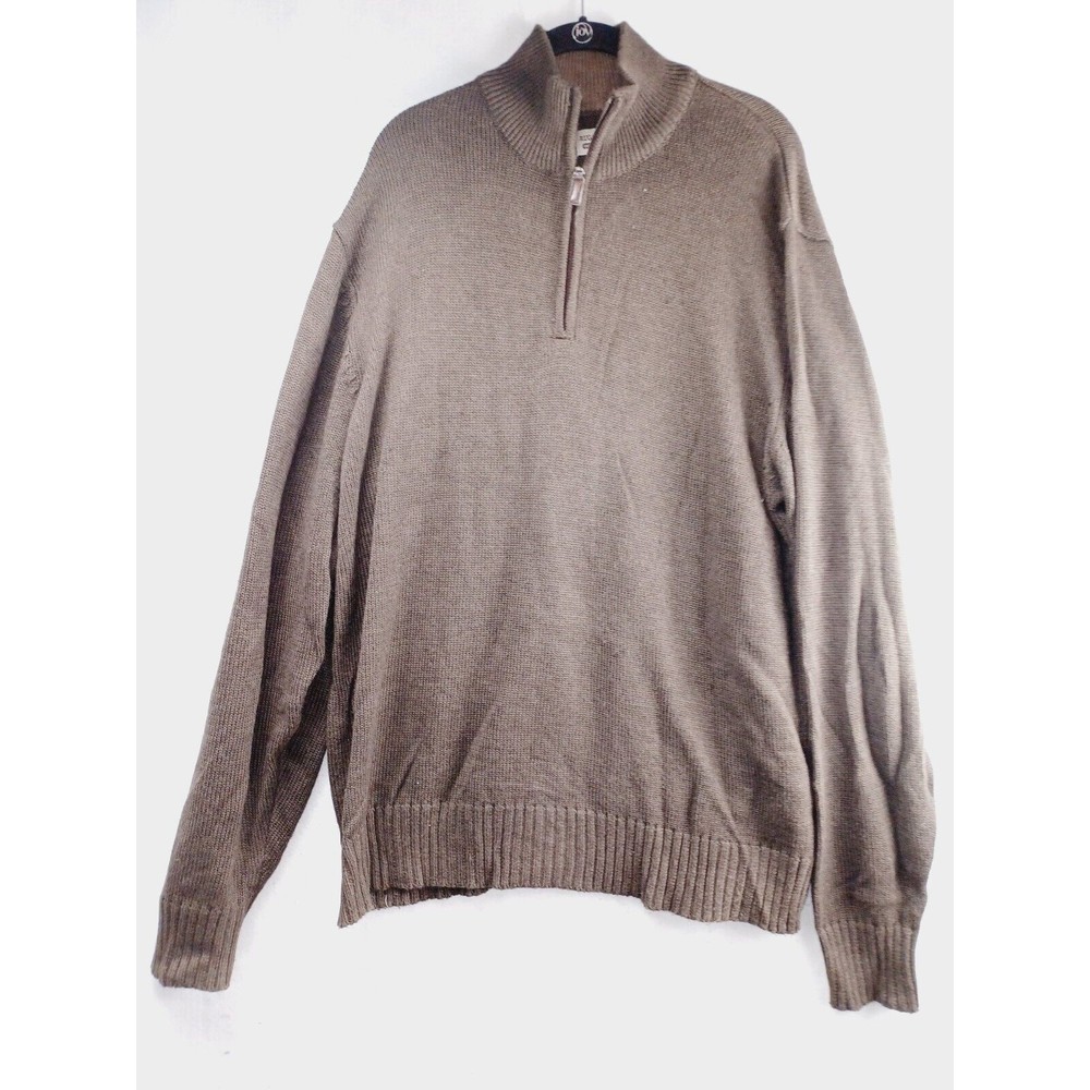 Rugged Trails Sweater Men's X-Large Brown Long Sleeve 1/4 Zip Pullover Outdoors